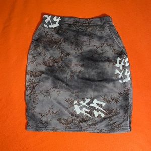 Dark Gray Ruched Mini Skirt